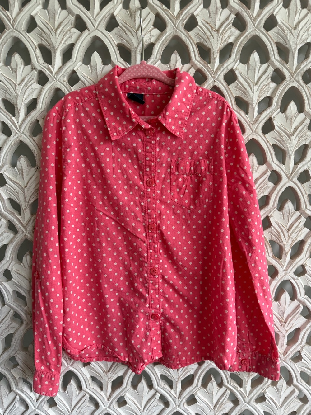 GapKids Polka Dot Button-Down Shirt, size S